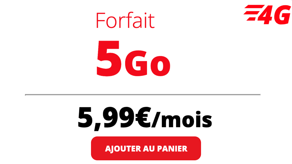 Auchan télécom forfait mobile 5 Go pas chers
