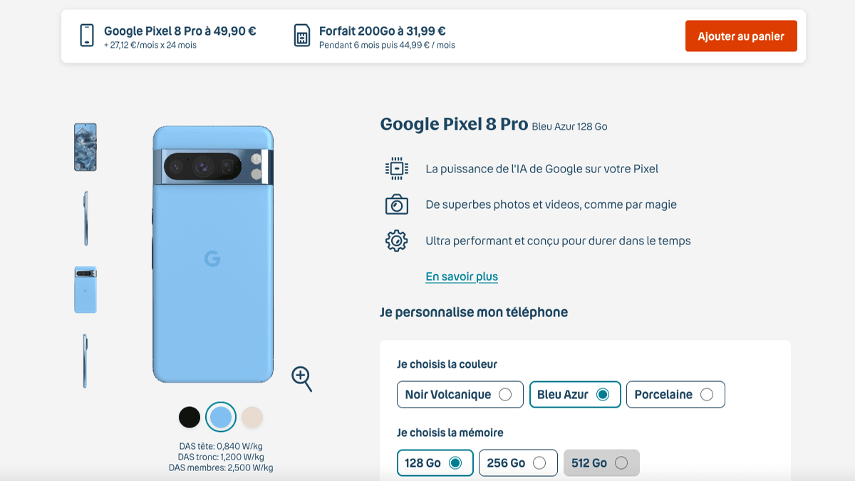 Bouygues Telecom Google Pixel 8 Pro en promo