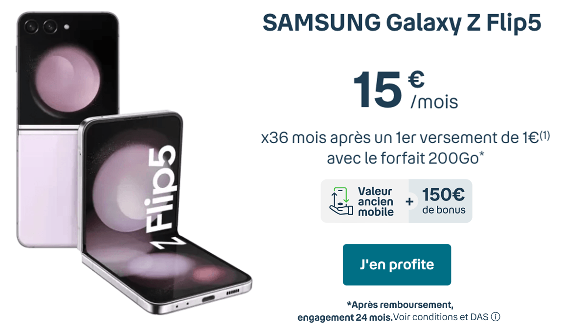 Samsung Galaxy Z Flip5 15 euros