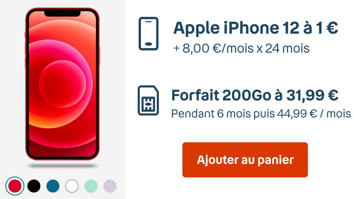 Bouygues Telecom forfait 5G 200 Go avec iPhone 12