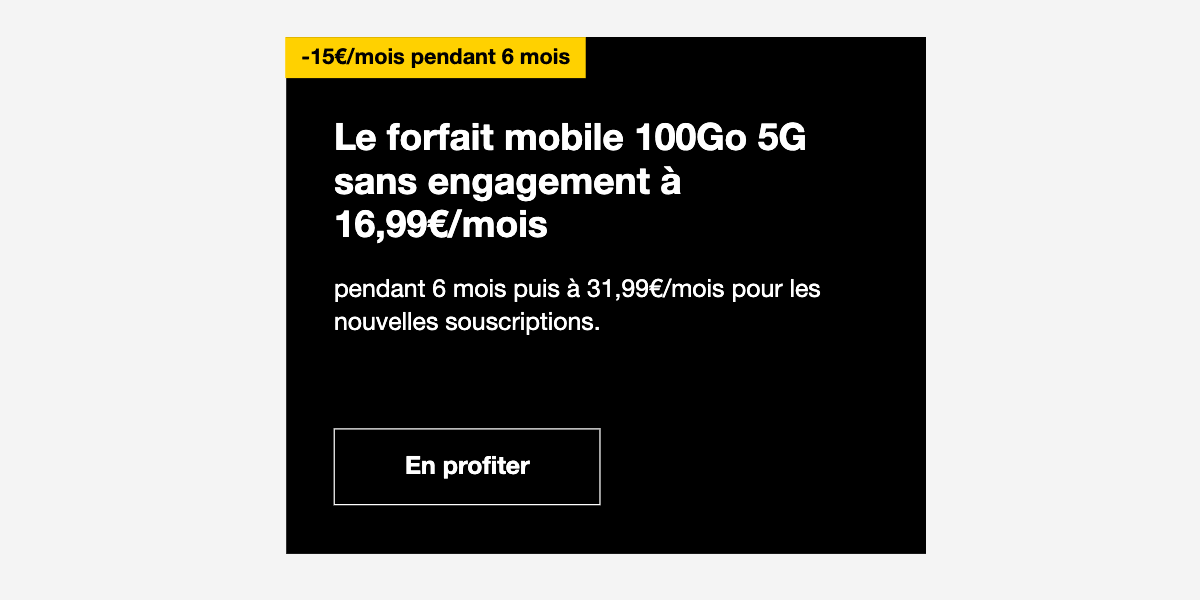 L'offre mobile premium d'Orange à 15,99€/mois