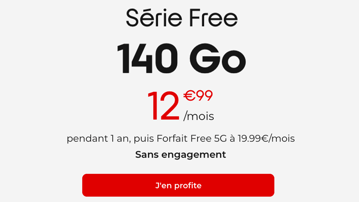 Free Mobile forfait 140 Go