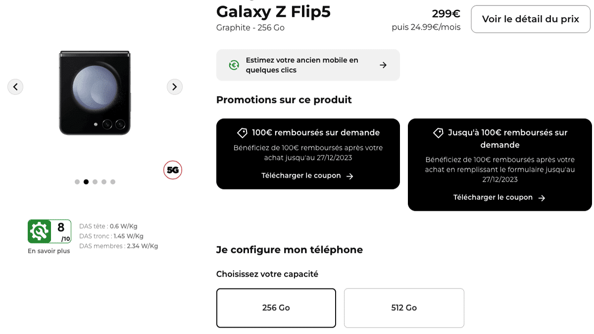 Samsung Galaxy Z Flip 5 en promo