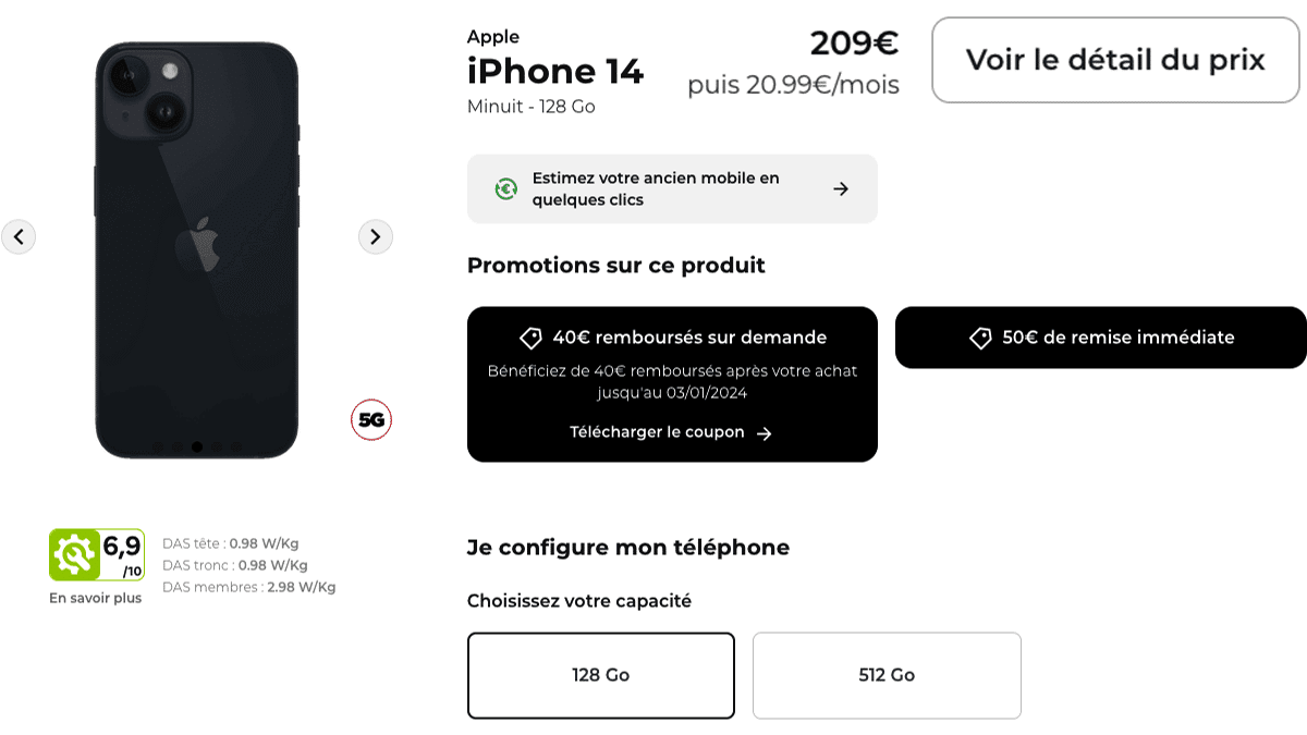 Free iPhone 14 pas cher