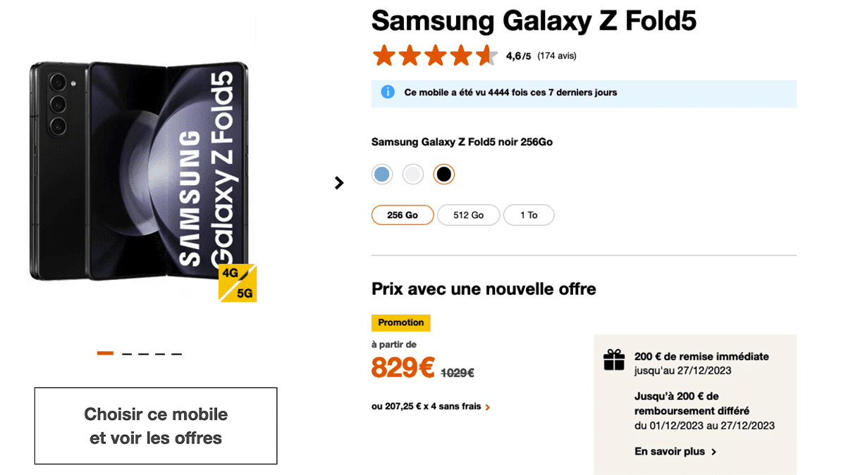 Samsung Galaxy Z Fold5 en promo