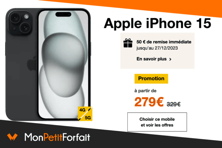 iPhone 15 en promo Orange