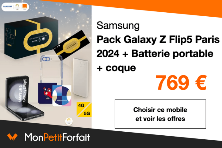 Galaxy Z Flip5 pas cher pack JO Paris Orange