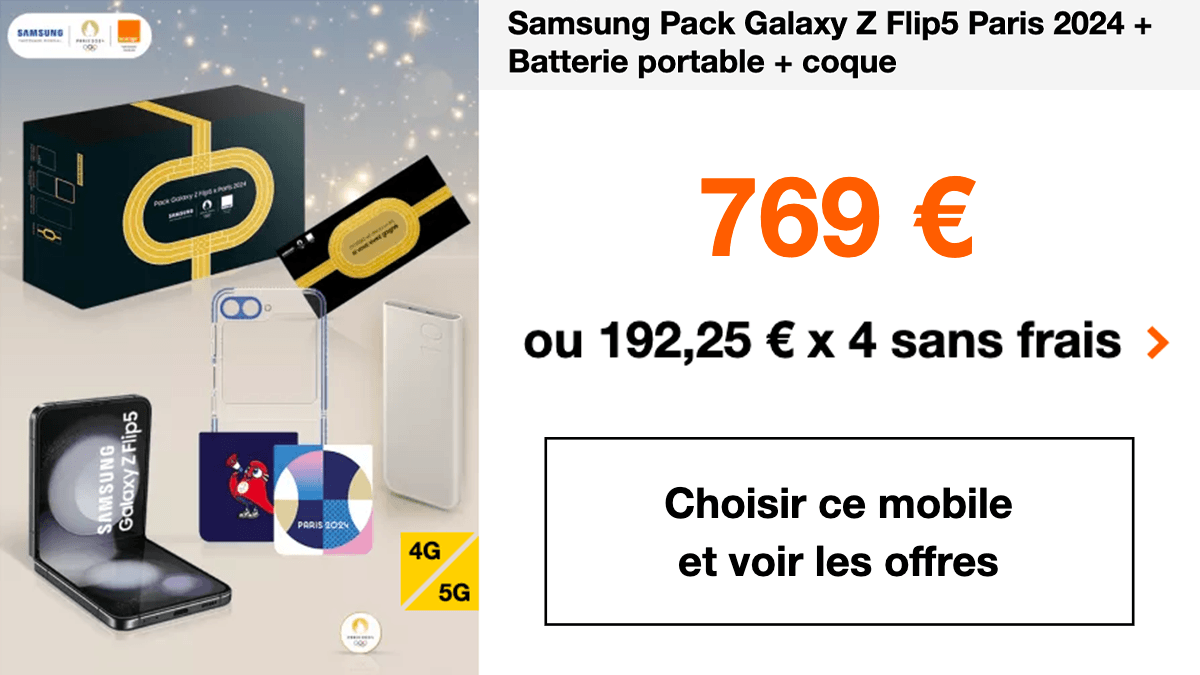 Orange pack Paris 2024 Samsung Galaxy Z Flip5