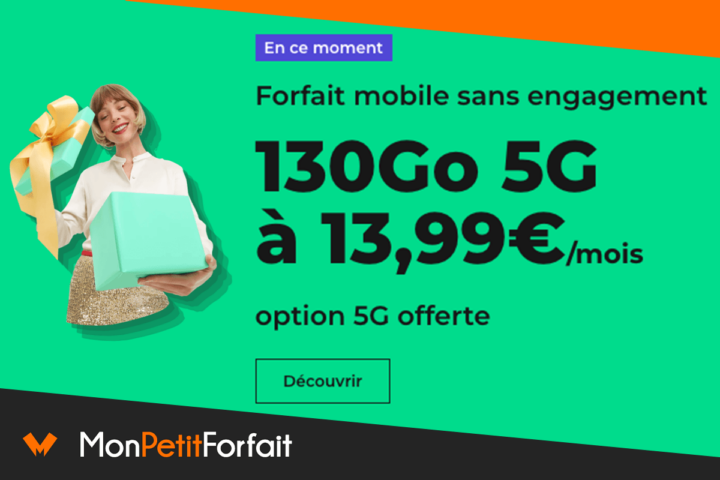 Forfait mobile 130 Go avec 5G gratuite
