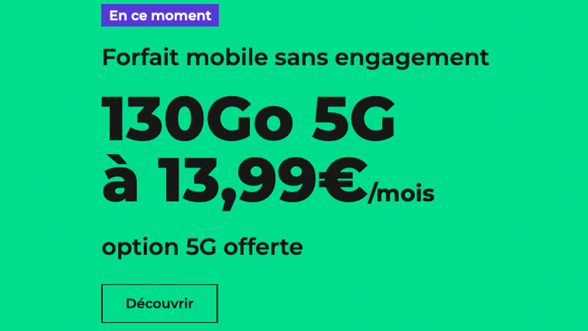 Forfait sans engagement 5G de RED by SFR