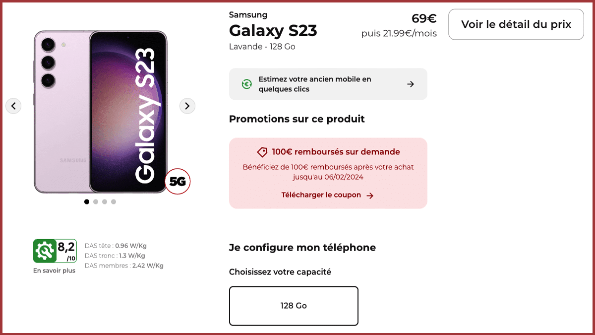 Samsung Galaxy S23 en promo
