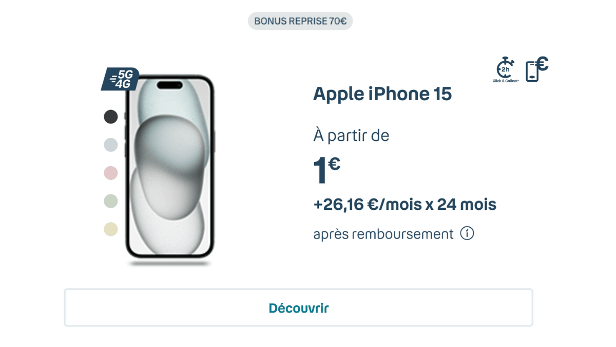 L'iPhone 15 est à un prix réduit