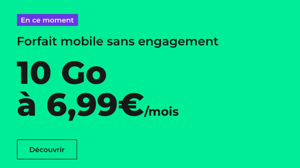 Forfait mobile 10 Go RED promotion