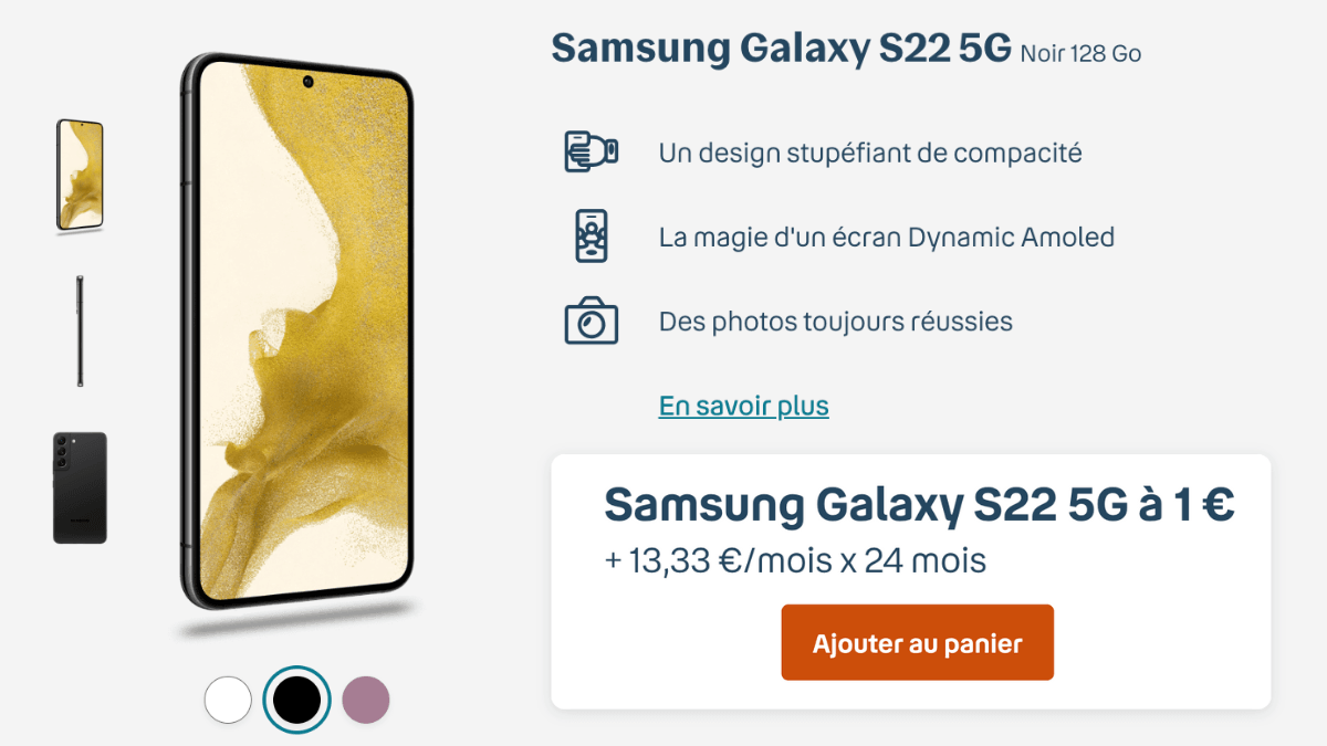 Samsung Galaxy S22 à 1€