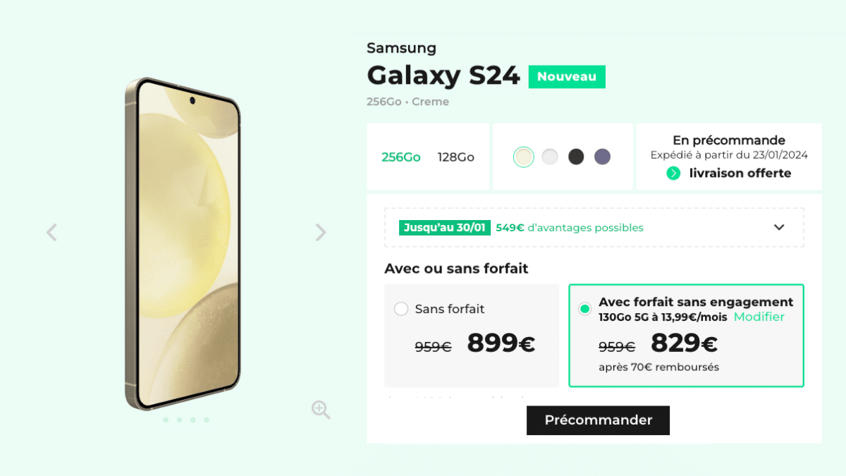 Samsung Galaxy S24 en promo