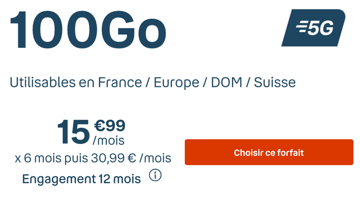Bouygues Telecom forfait 5G 100 Go