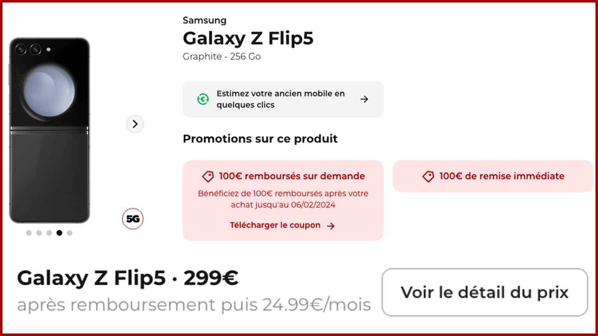 Galaxy Z Flip5 en promo