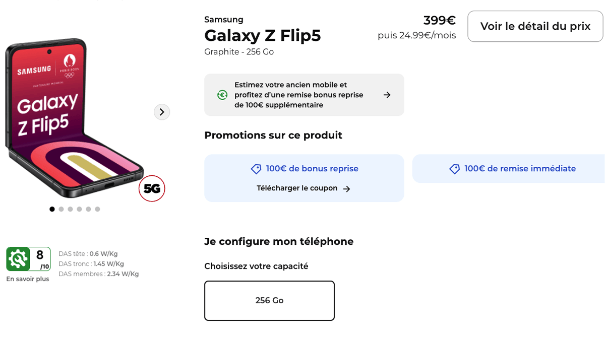 Galaxy Z Flip5 en promo Free