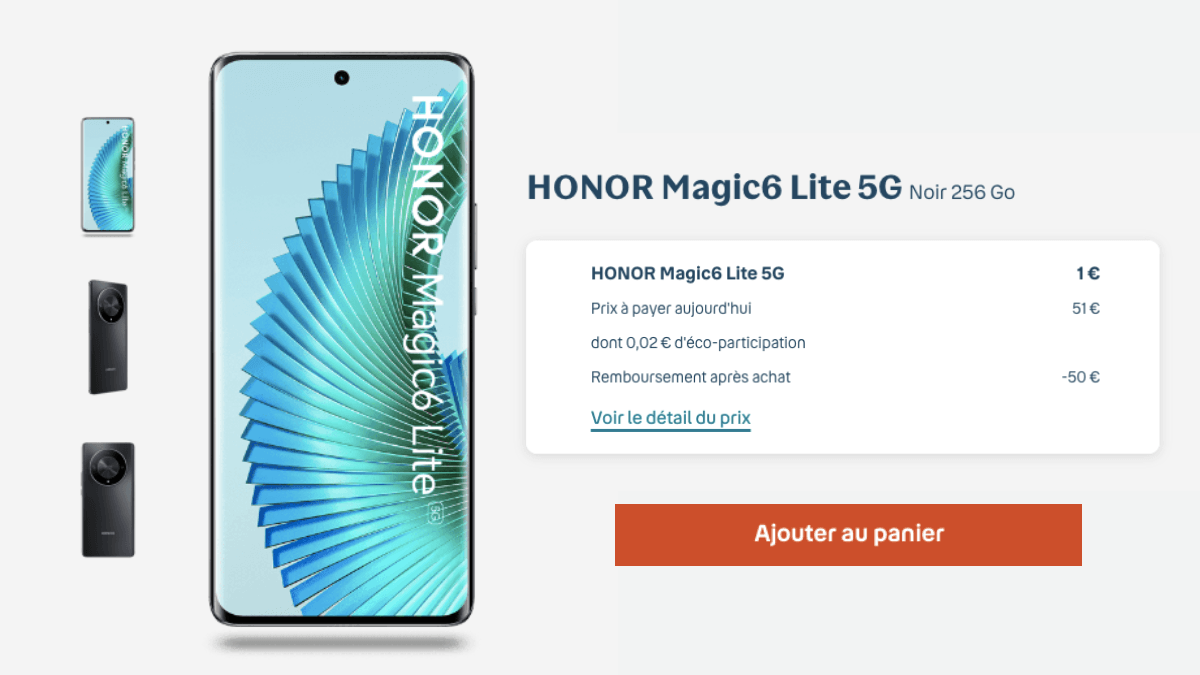 Honor Magic6 Lite chez Bouygues Telecom