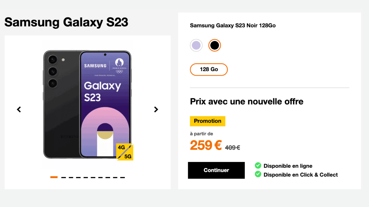 Samsung Galaxy S23 en promo chez Orange