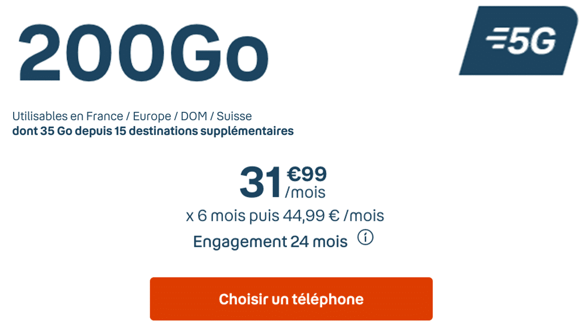Forfait mobile 200 Go Bouygues Telecom