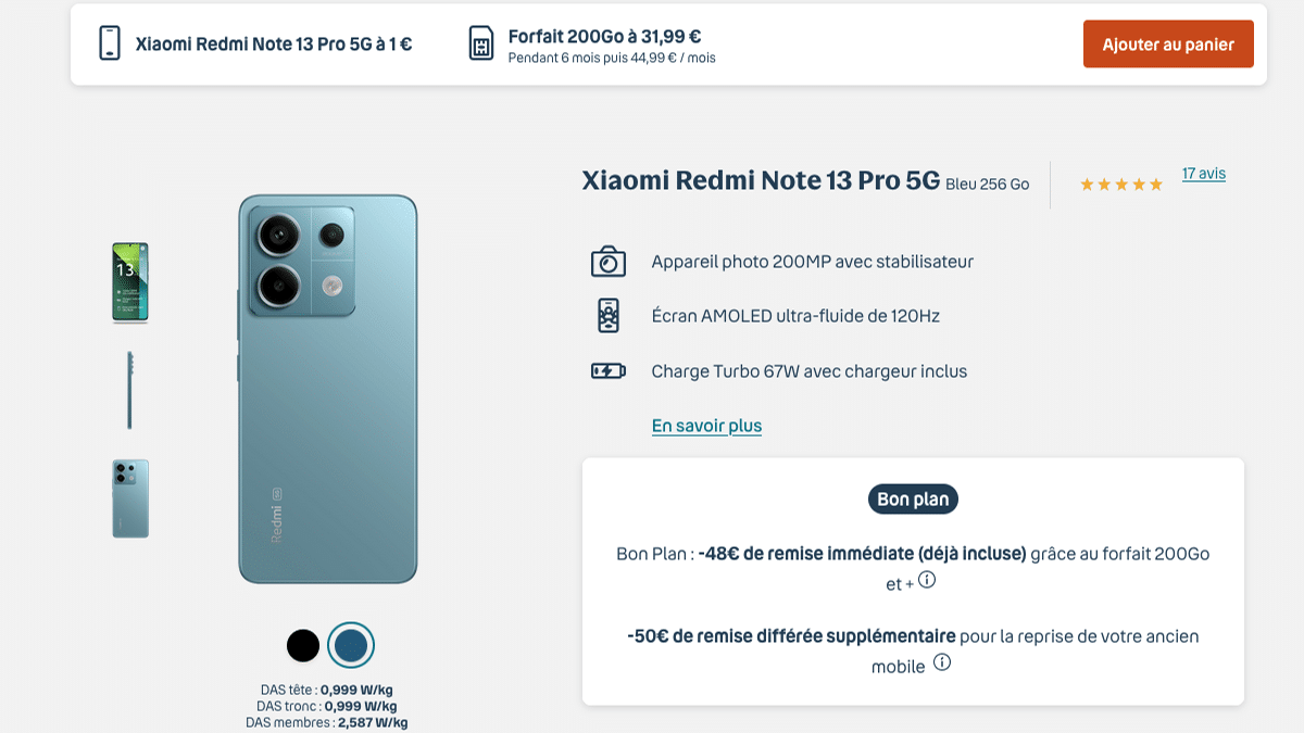 Xiaomi Redmi Note 13 Pro 5G Bouygues Telecom