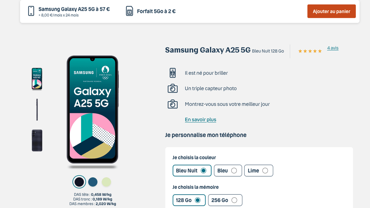 Samsung Galaxy A25 en promo