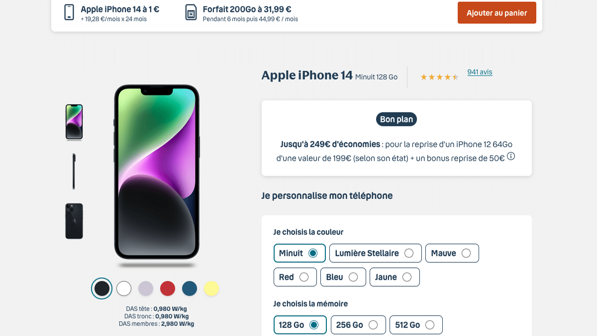 iPhone 14 Bouygues Telecom