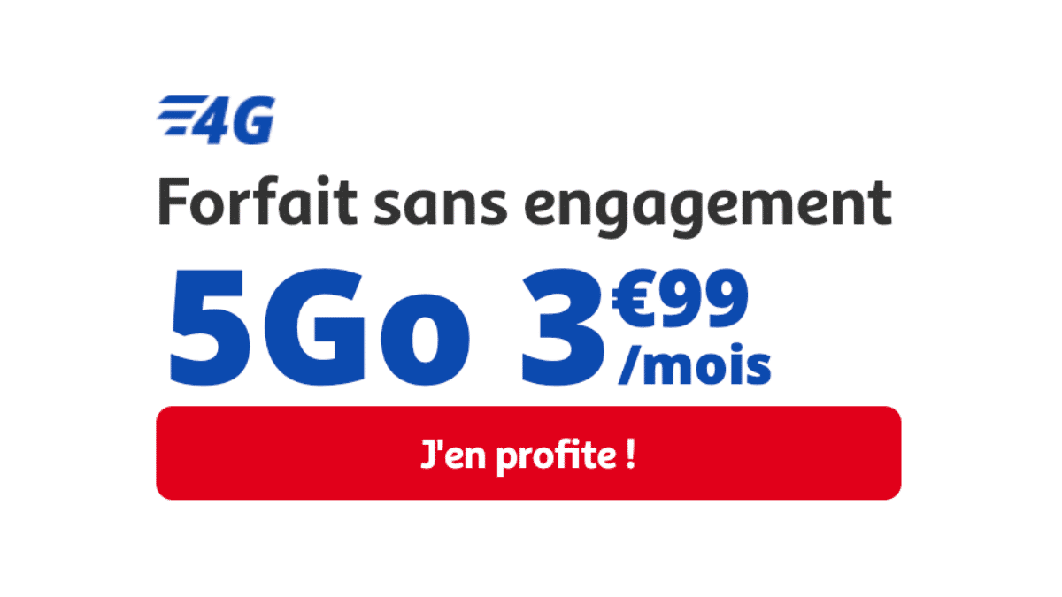 Forfait sans engagement Auchan Telecom 5 Go