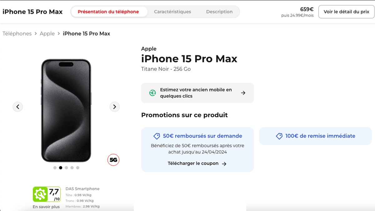 iPhone 15 Pro Max en promo