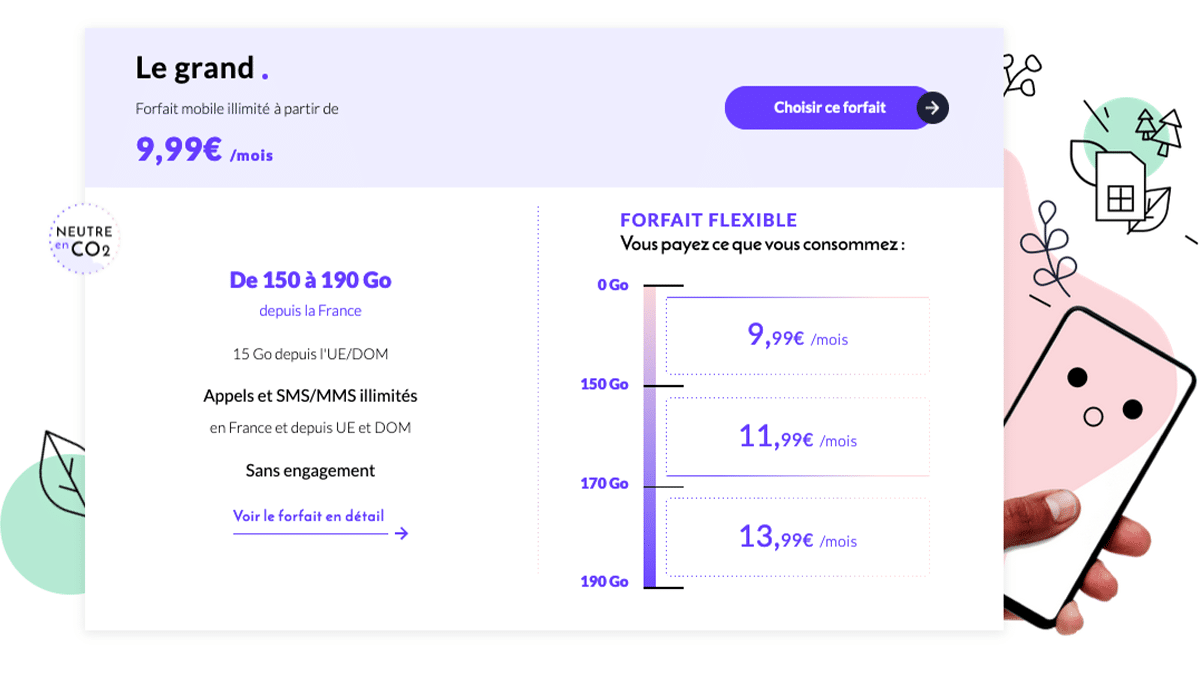 Le forfait mobile de Prixtel est à 9,99€/mois.