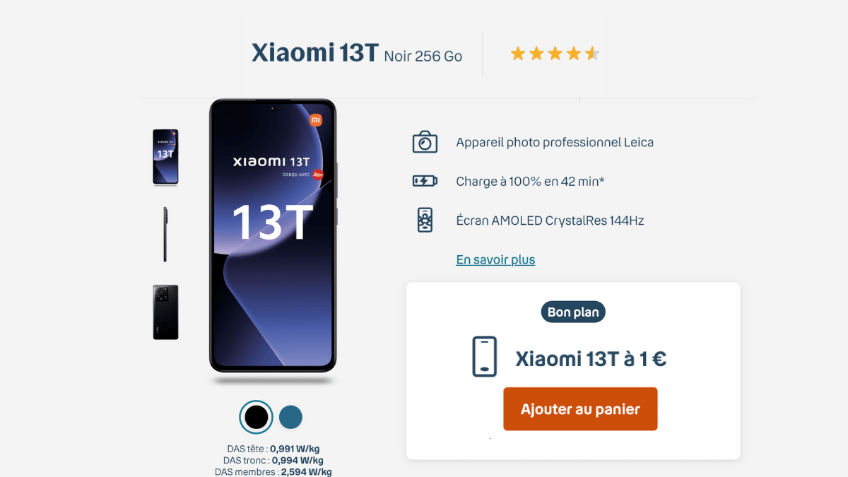 Promotion sur le Xiaomi 13T