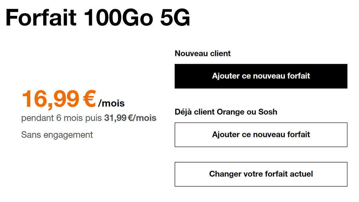 Forfait 100 Go d'Orange