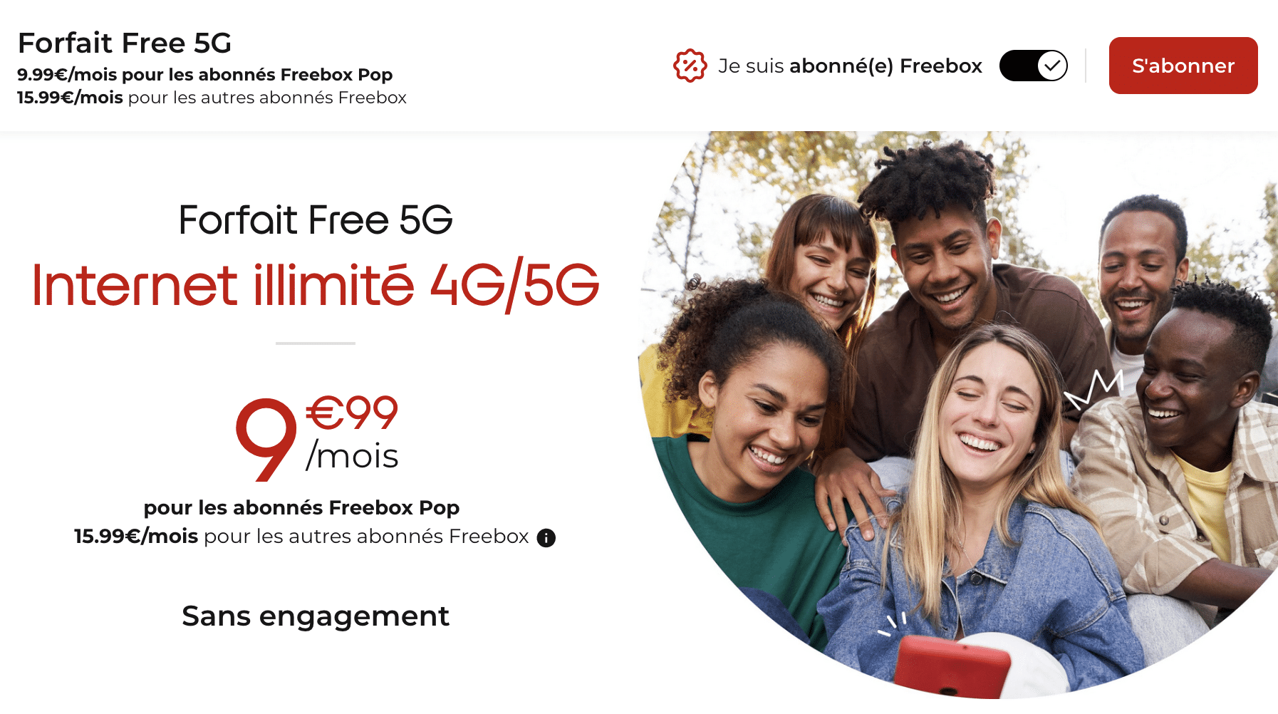 Forfait 5G illimité Free