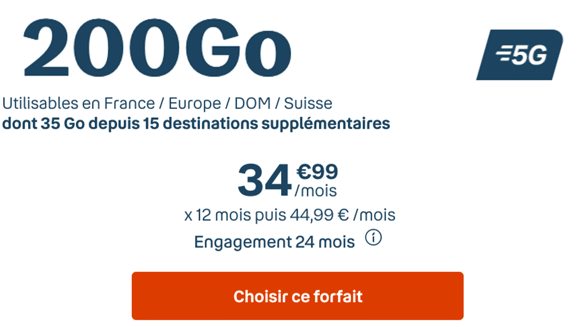 Bouygues Telecom forfait 200 Go