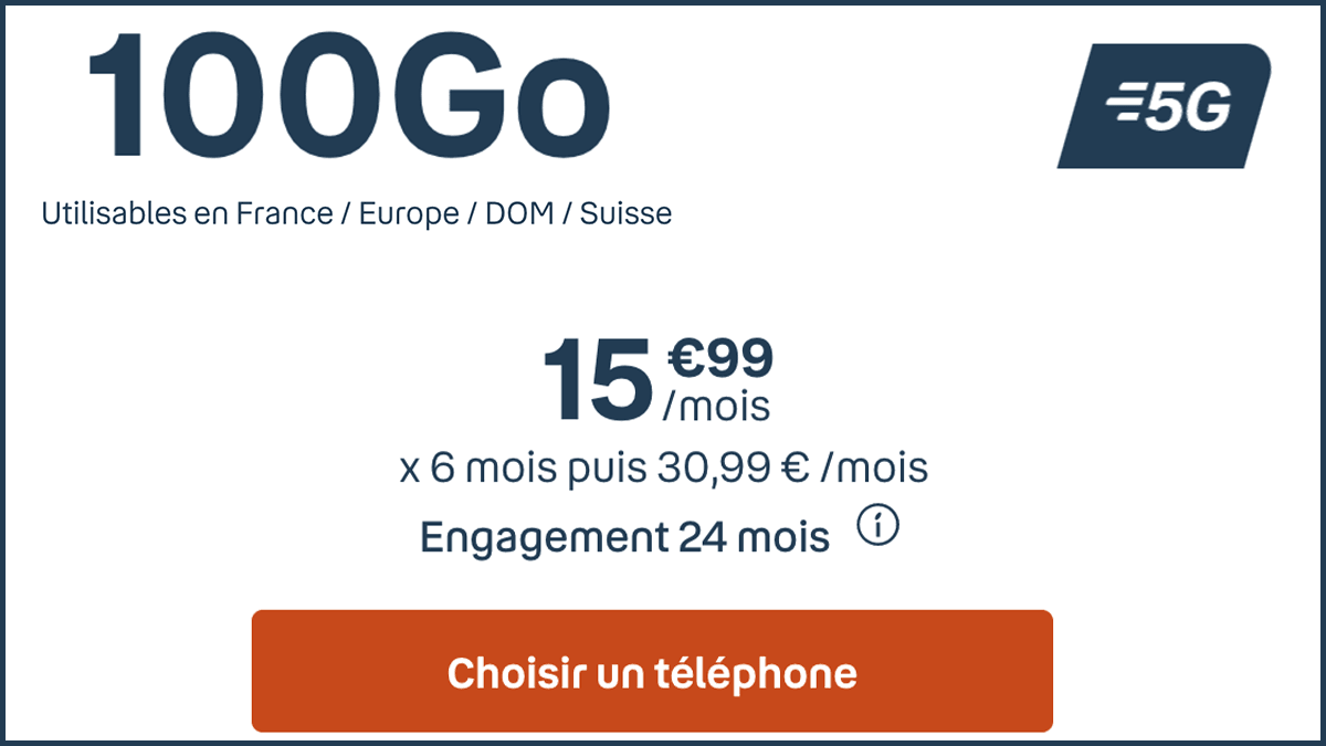 Forfait mobile 100 Go Bouygues Telecom