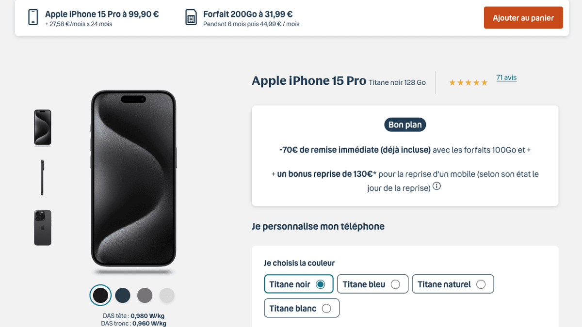 iPhone 15 Pro Bouygues Telecom
