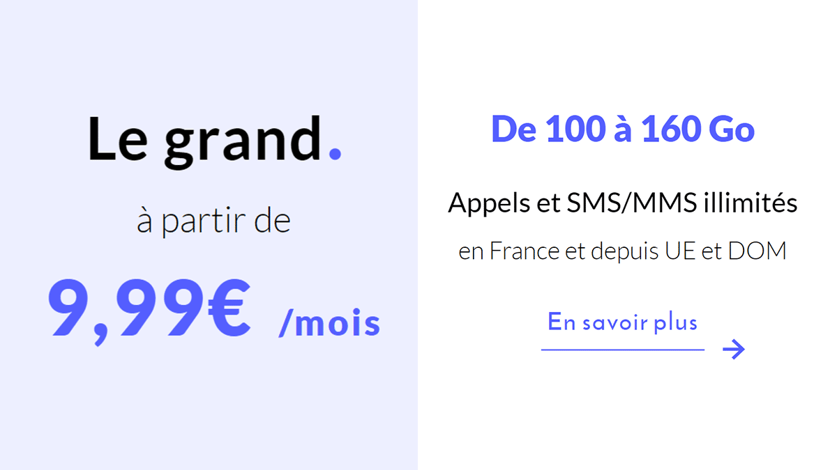 Forfait mobile 100 Go Prixtel Le grand