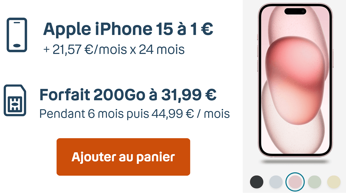 Bouygues Telecom forfait mobile 200 Go iPhone 15