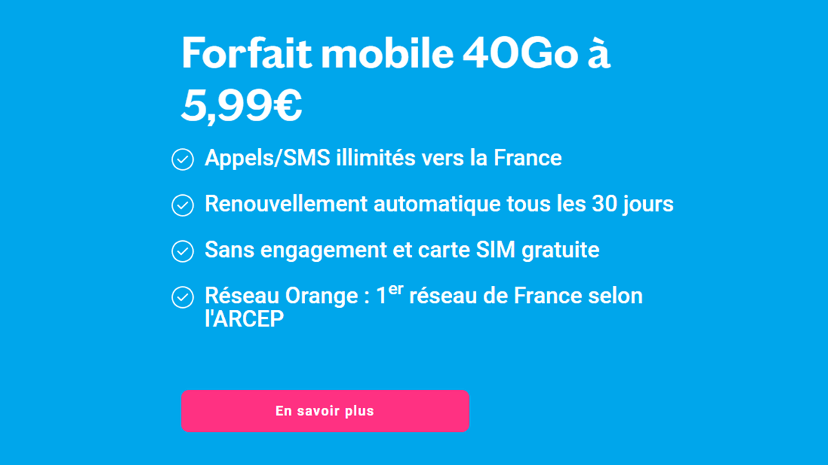 Forfait mobile Lebara réseau Orange prix bas