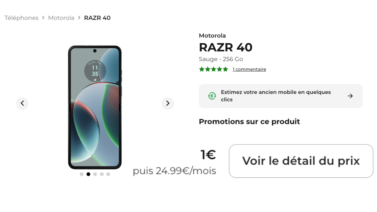 Motorola Razr 40 avec Free
