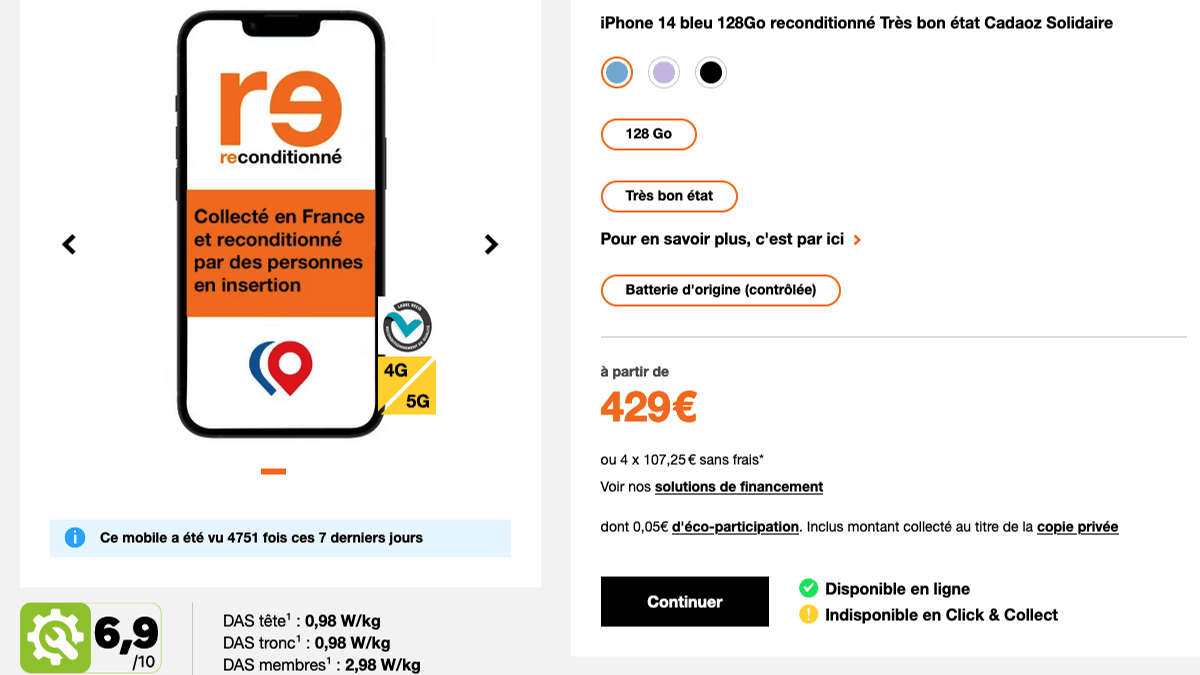 Orange iPhone 14 en promo
