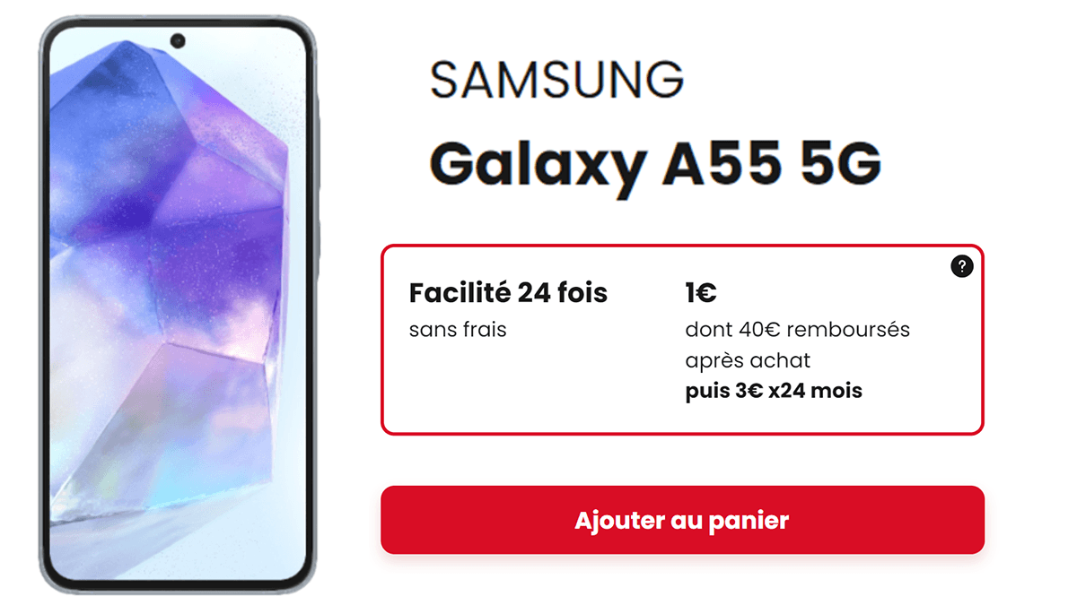 SFR smartphone Galaxy A55 promo