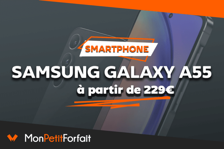 Smartphone Samsung Galaxy A55 en promotion