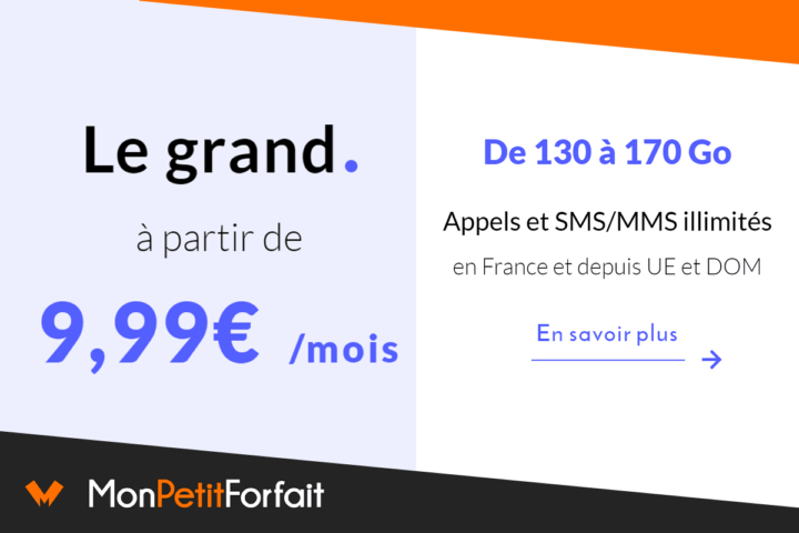 Forfait mobile 5G Prixtel Le grand et Le géant